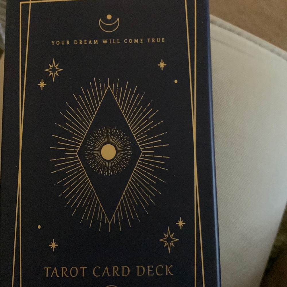 Tarot card deck cards blue gold